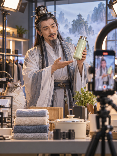 修仙掌门下山带货，直播间被封三次 - 黄果短剧 高清剧照